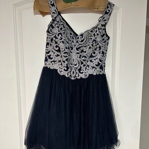 Elegant Navy and Silver Dress